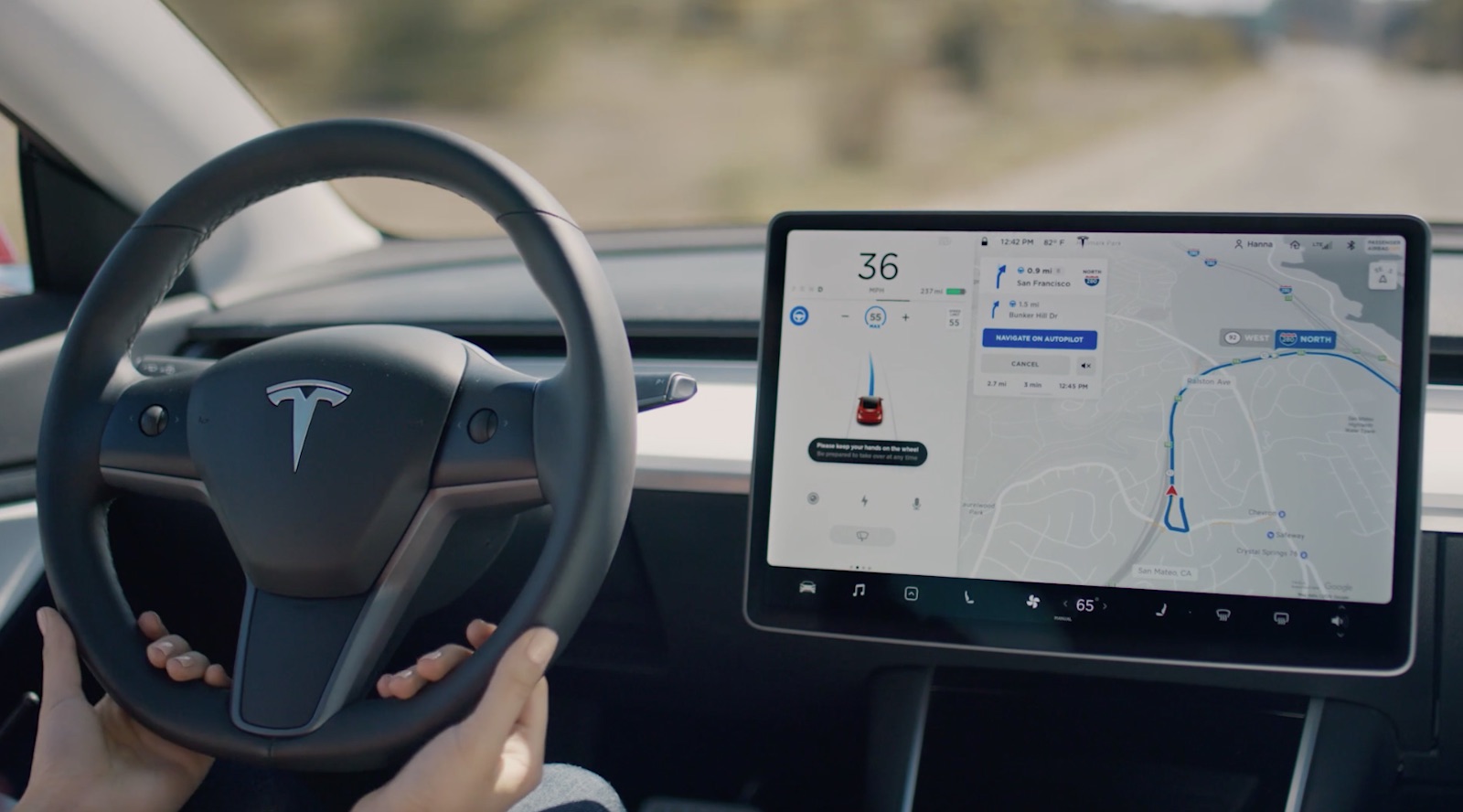 Tesla Navigate Autopilot