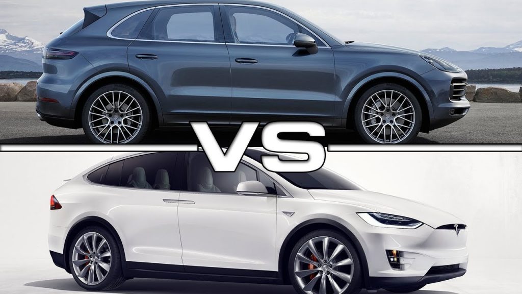 2012 Porsche Cayenne Turbo vs 2019 Tesla Model X 100D Drag