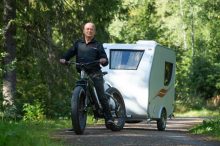 Esta es la mini caravana de Hupi que puede transportarse con una bicicleta