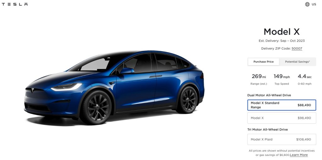 Tesla lanza una nueva versión "Standard Range" del Model S/X