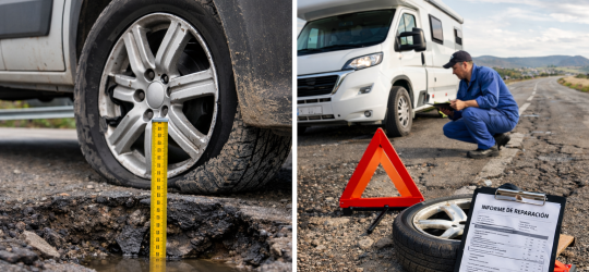 Cómo reclamar a la Administración si un bache destroza tu furgoneta