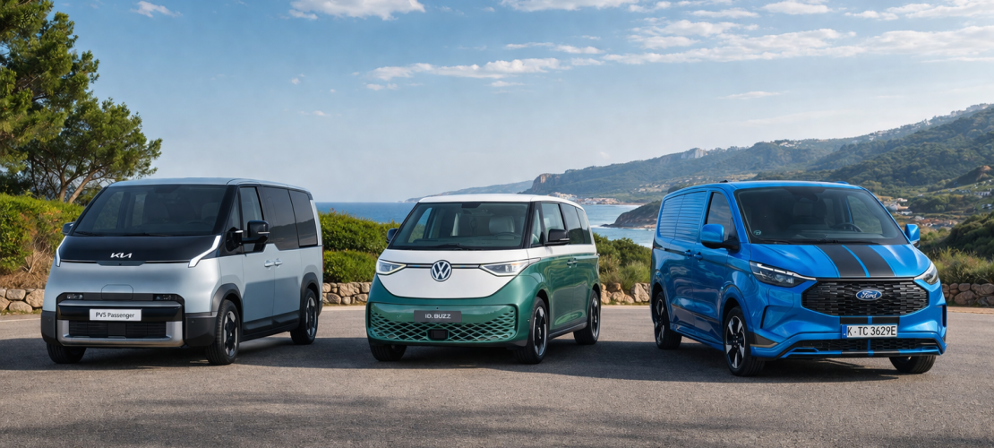 Kia PV5 vs Ford E-Transit Custom vs Volkswagen ID. Buzz: comparamos las eléctricas que cambian el mundo de la furgo
