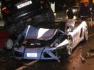 El Lamborghini Gallardo de la policia italiana sufre un grave accidente