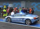 El Lamborghini Gallardo de la policía italiana en el circuito de Monza