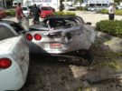 Un conductor borracho destroza tres Chevrolet Corvette en Miami