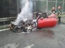 Un Ferrari FF sale ardiendo en Polonia