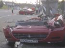 Un Ferrari 612 Scaglietti ruso partido por la mitad