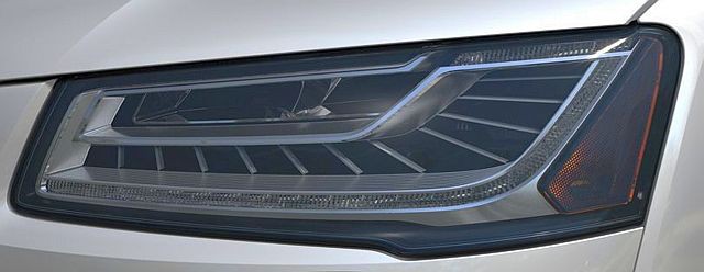 El Audi A8 será el primer vehículo que cuente con faros LED controlados individualmente