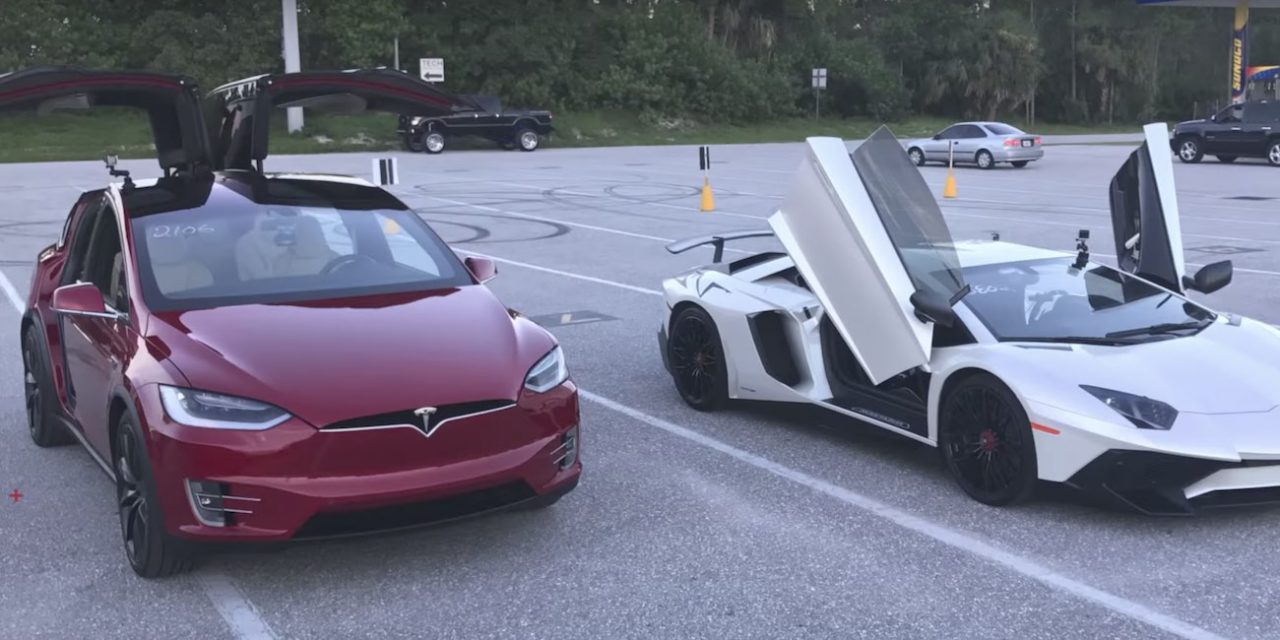 El Tesla Model X humilla al Lamborghini Aventador en una drag race