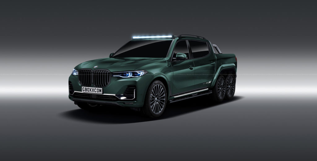 BMW X7 pick-up y 6x6: así son los renders más radicales