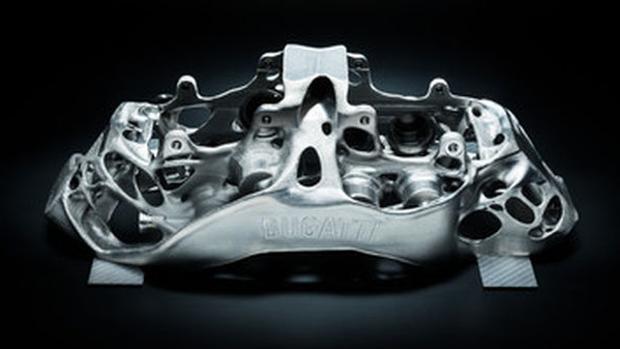 Pinzas de freno de Titanio impresas en 3D para Bugatti Chiron