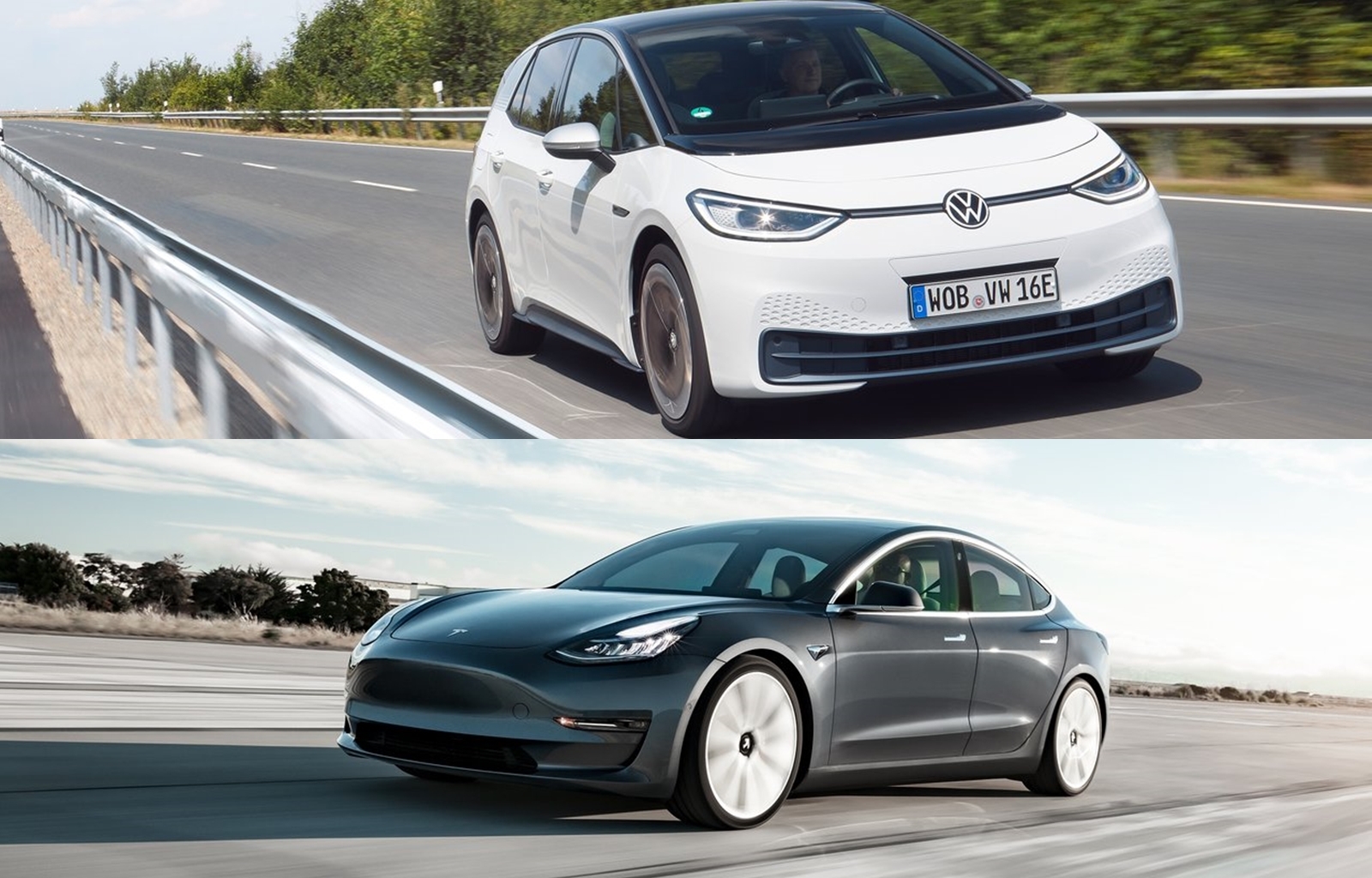 Volkswagen ID.3 frente a Tesla Model 3