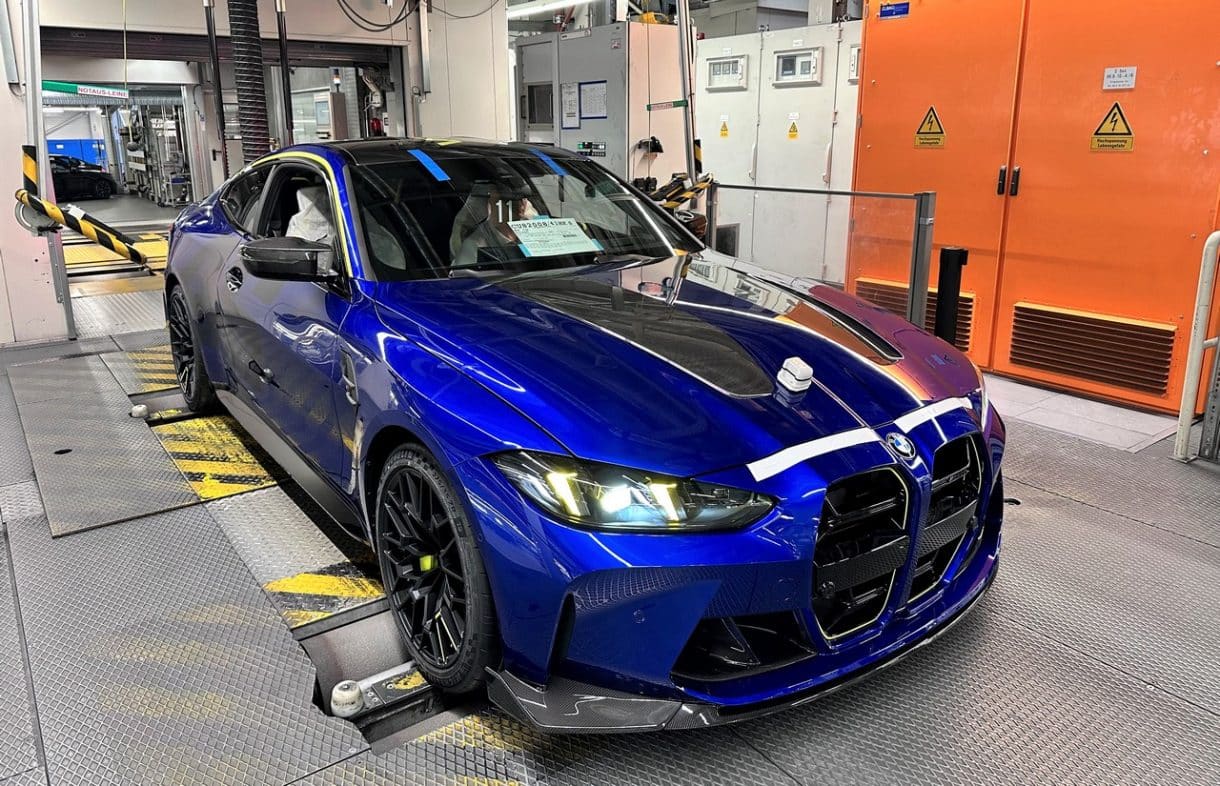 The BMW M4 CS Edition VR64 begins to roll off the Dingolfing